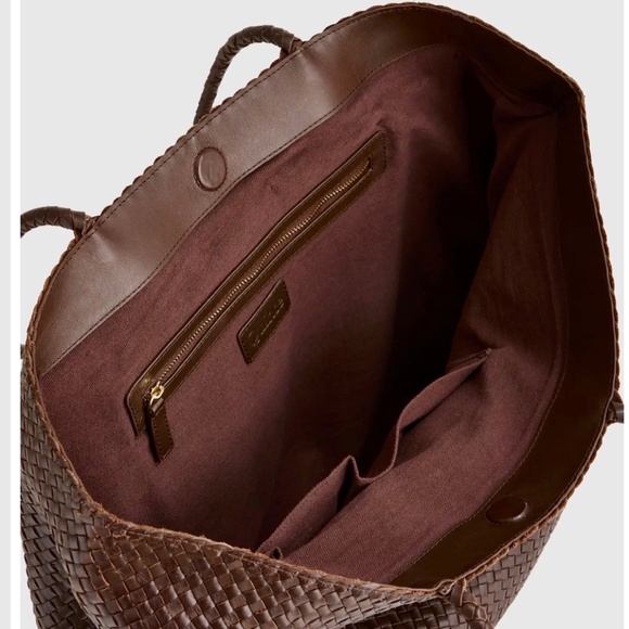 Quince Italian Leather Handwoven Tote - Picture 4 of 10